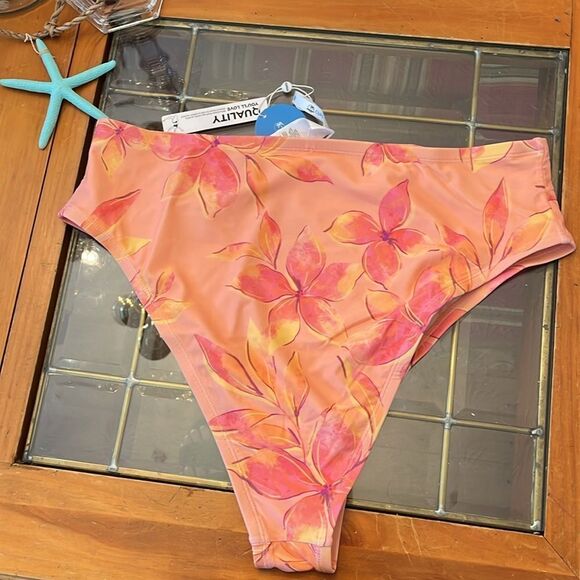 NWT Cupshe Tropical Pink Floral Bikini Bottom - Picture 5 of 6